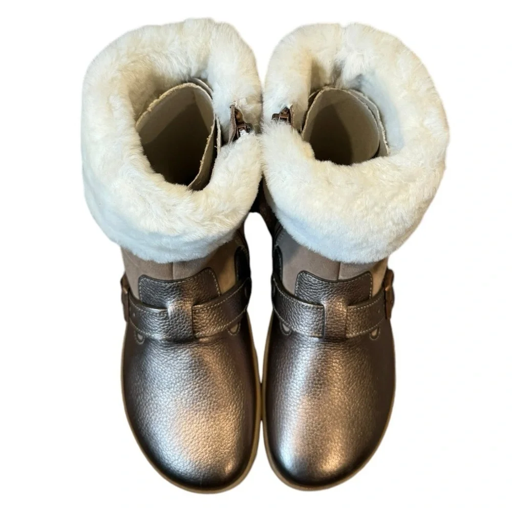 Birkenstock Stirling Shearling Lined‎ Leather Boots Bronze Tan 36 5–5.5